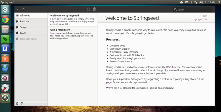 springseed note taking app