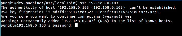 Connecting to SSH