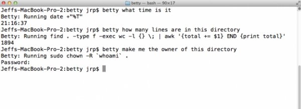 能将英语句子转化为UNIX命令的开源智能人工助手Betty