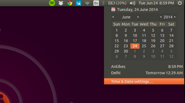 multiple timezone displayed in Ubuntu 14.04
