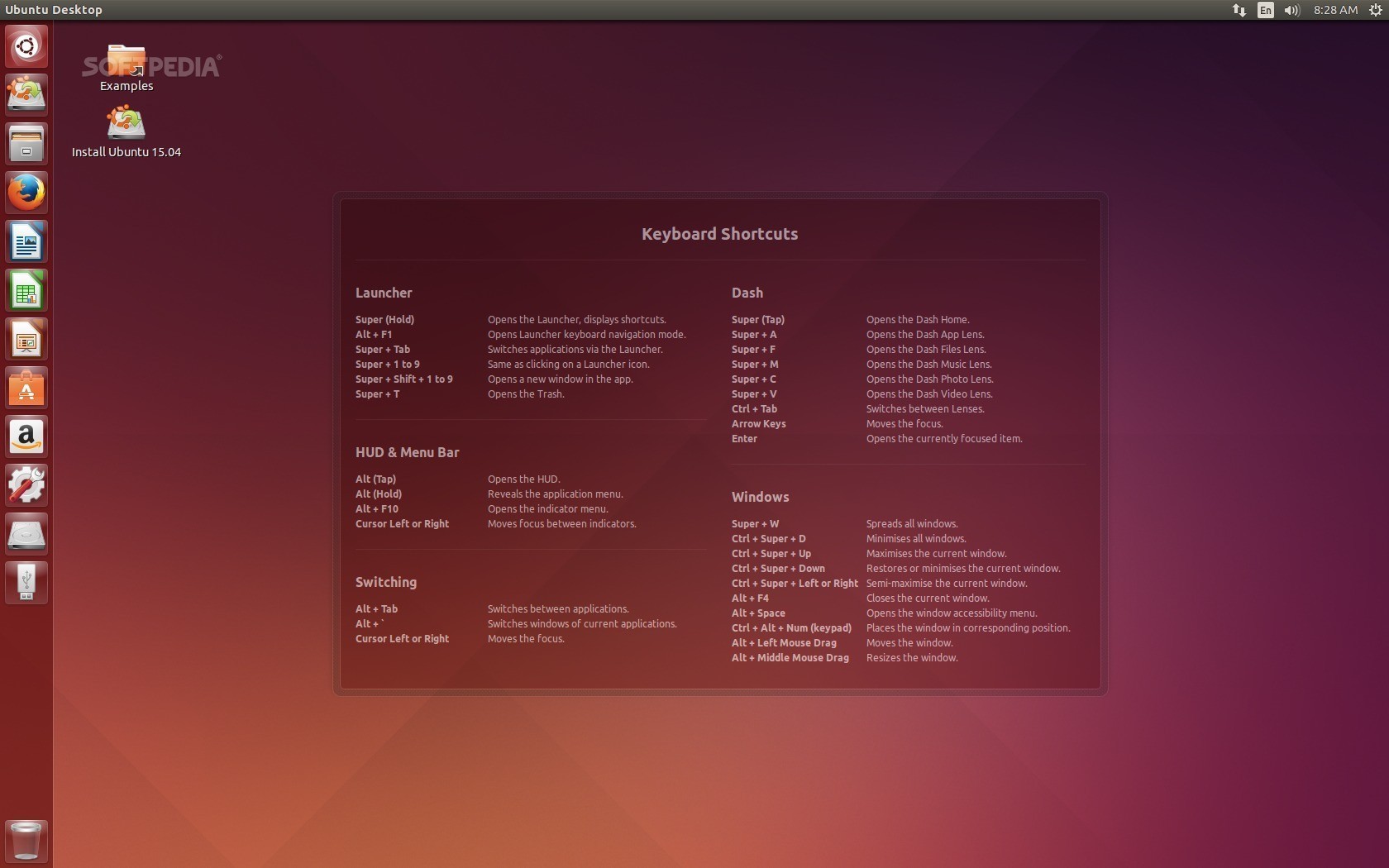 Ubuntu 15.04 shortcuts