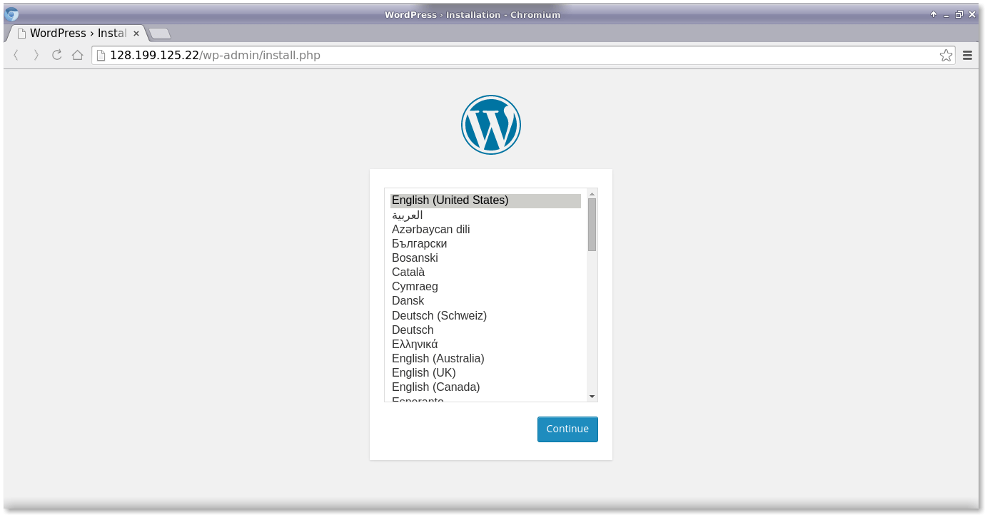 启动Wordpress