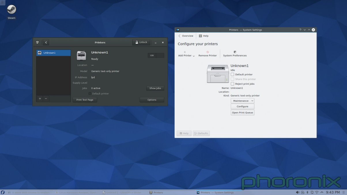 Gnome 和 KDE 的添加打印机