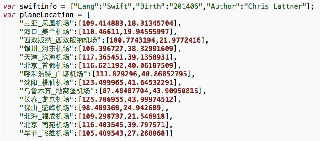 图 7、要使用类型推断的 Swift代码