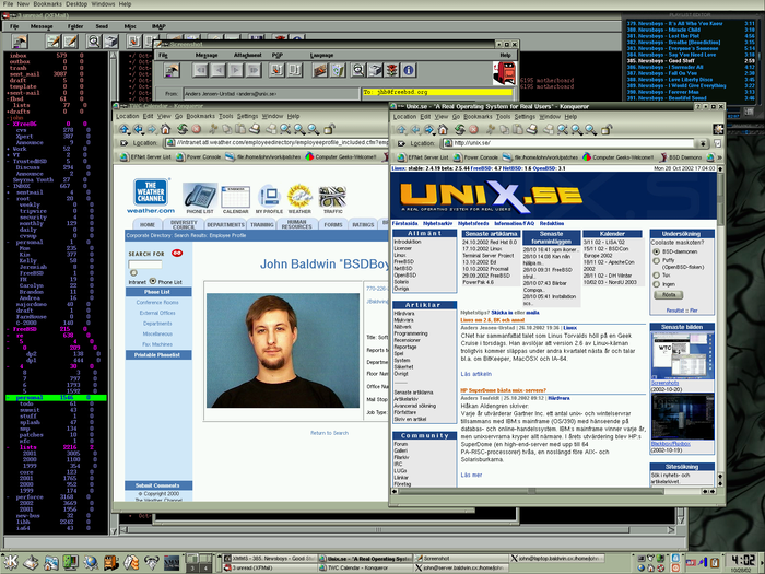 John Baldwin的电脑桌面，截图于2002年7月
