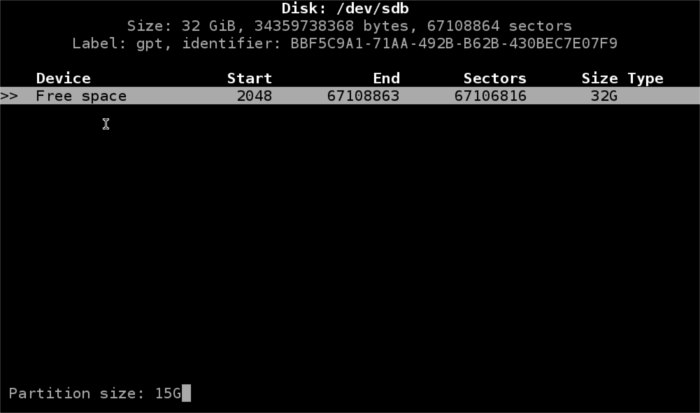 cfdisk-create-root-partition