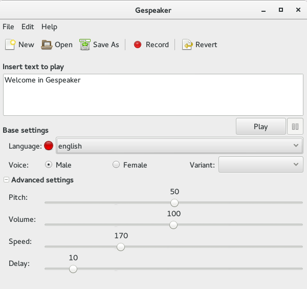 eSpeak GUI tool for text to speech in Ubuntu