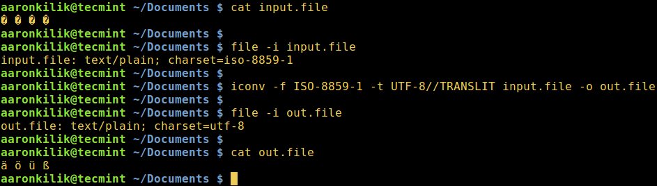 在 Linux 中将 ISO-8859-1 转化为 UTF-8
