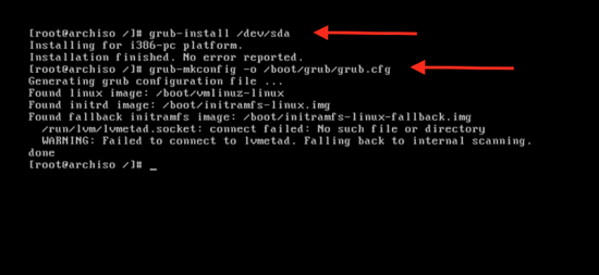 Install and configure grub boot loader