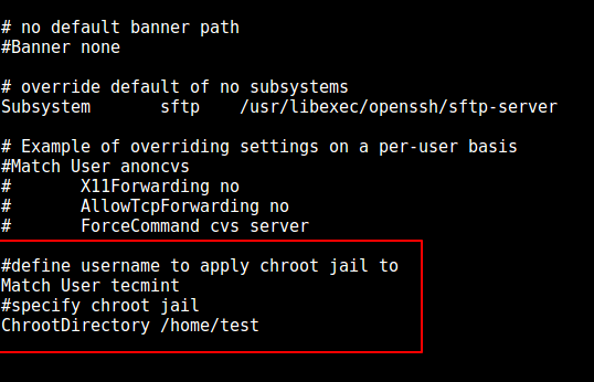 Configure SSH Chroot Jail