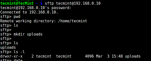 Testing sFTP SSH User