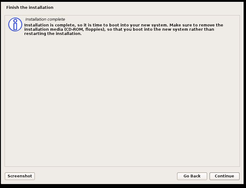 Devuan Linux Installation Completes