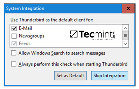 Thunderbird System Integration