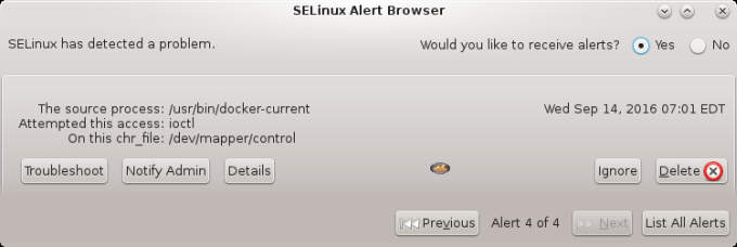 SELinux alert