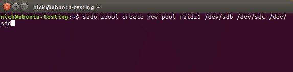 Create ZFS Pool
