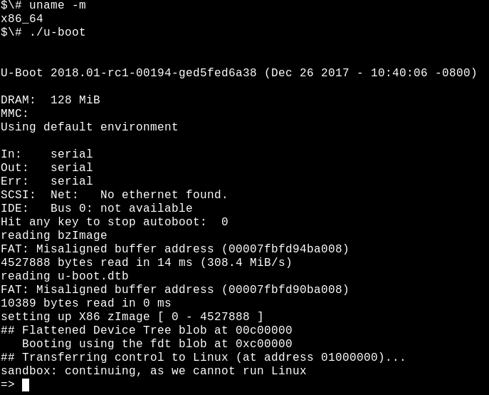 Running the U-boot bootloader