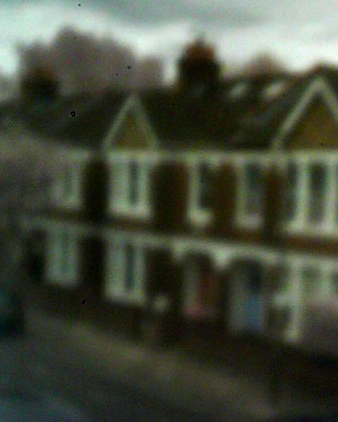 Picture of houses taken with pinhole webcam