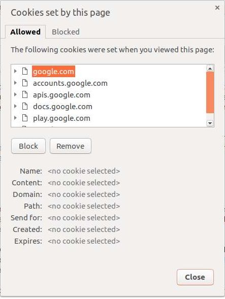 cookies set by website chrome