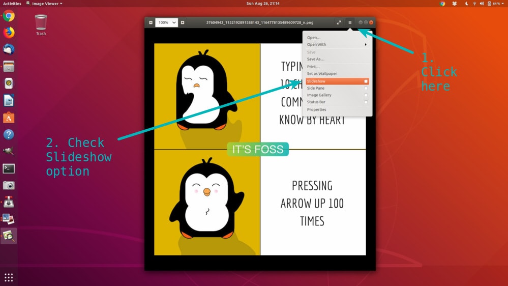 How to create slideshow of photos in Ubuntu Linux