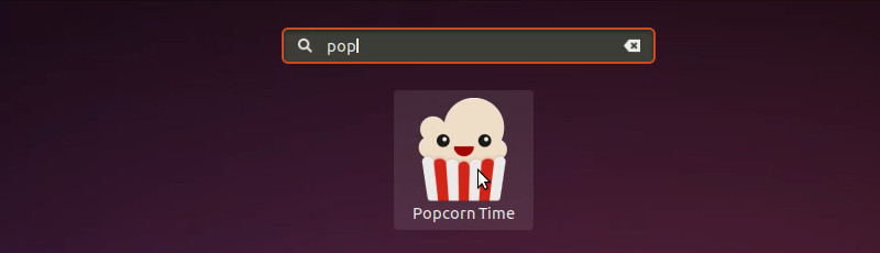 Popcorn Time installed on Ubuntu