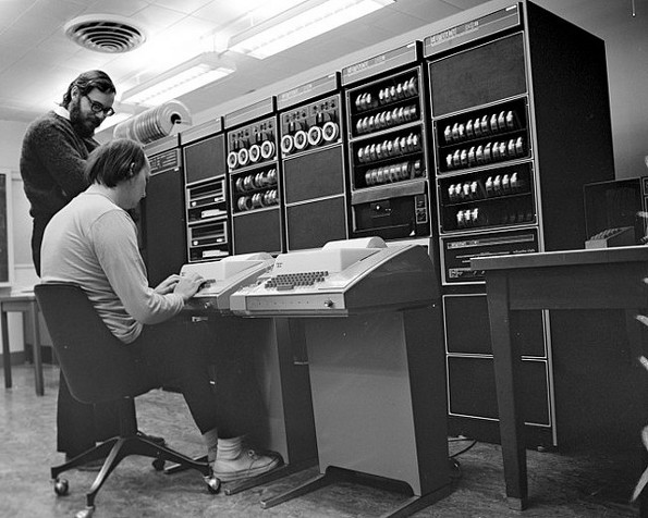 Dennis Ritchie and Ken Thompson working with UNIX PDP11