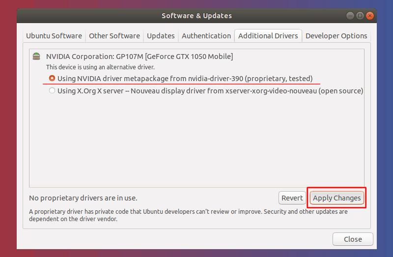 Installing proprietary driver is easier in Ubuntu