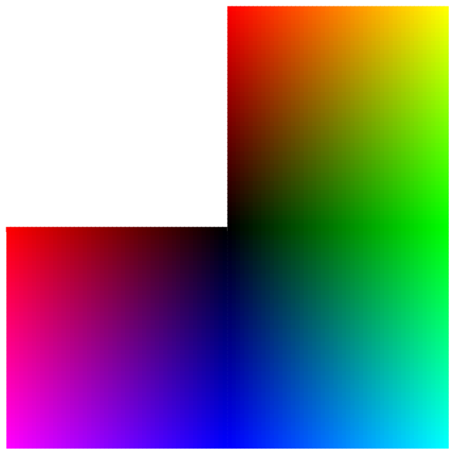 First half of RGB cube