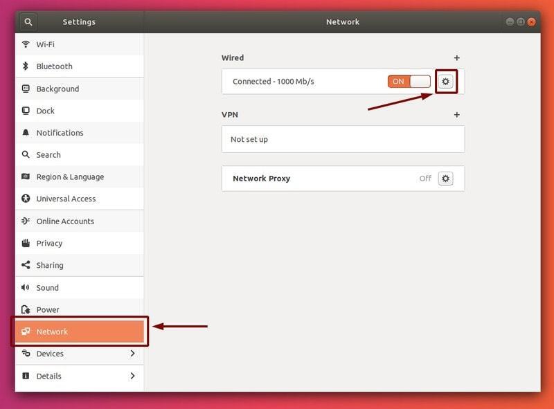 Network Settings Ubuntu