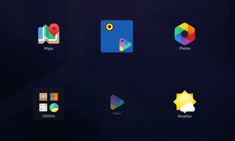 You can now drag and drop icons into a folder