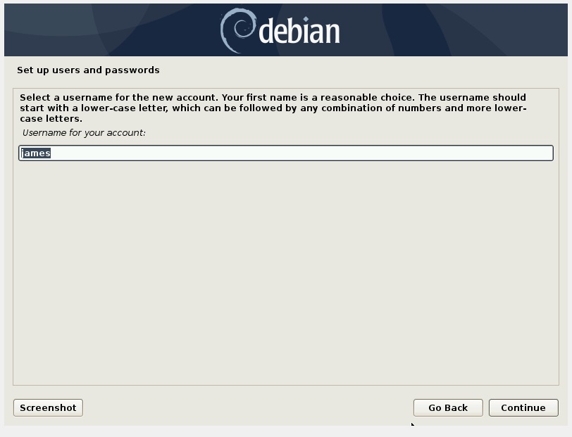 指定用户名-Debian10