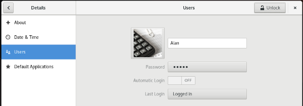 GNOME user settings