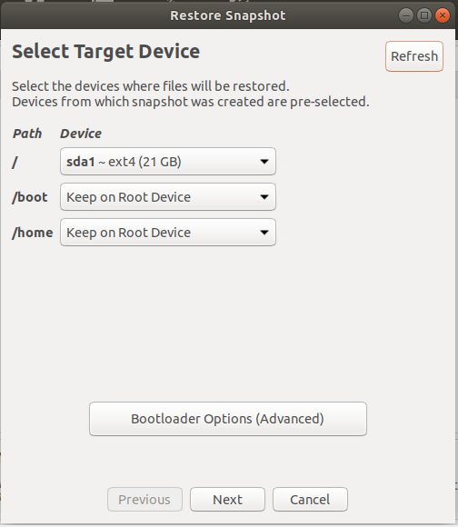 Select target device