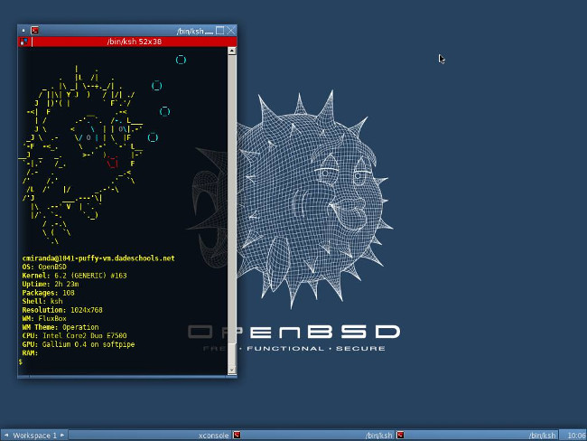 OpenBSD, image CC BY SA Claudio Miranda