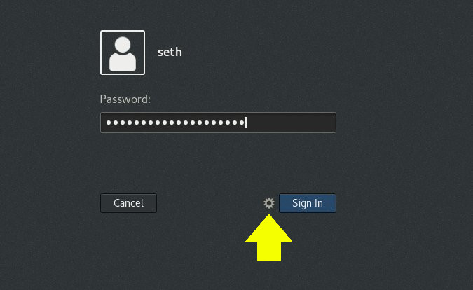 Select your desktop session in GDM