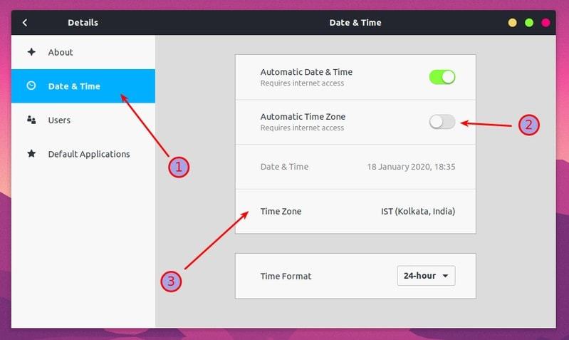 In Details -> Date & Time, turn off the Automatic Time Zone