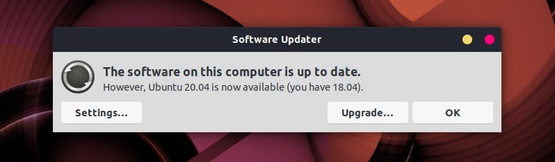 Availability of Ubuntu 20.04 in Ubuntu 18.04
