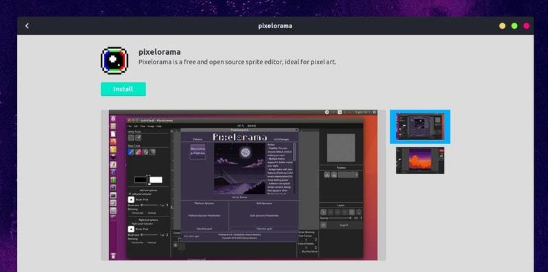 Pixelorama is available in Ubuntu Software Center