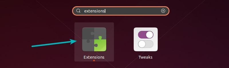 Look for Extensions app in the menu