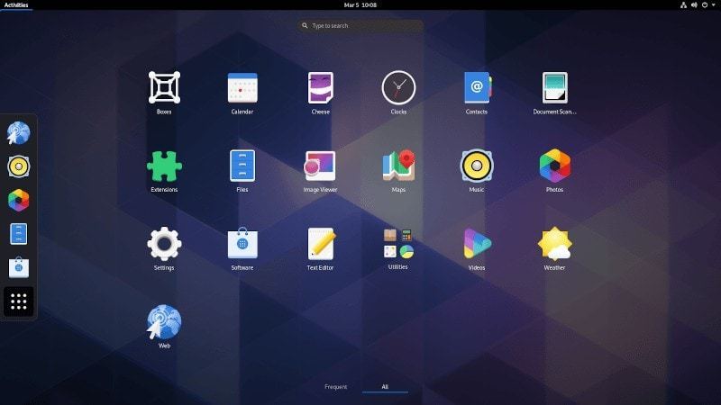Screenshot of GNOME Desktop Environment