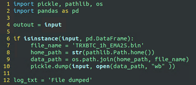 Dump extended DataFrame to file