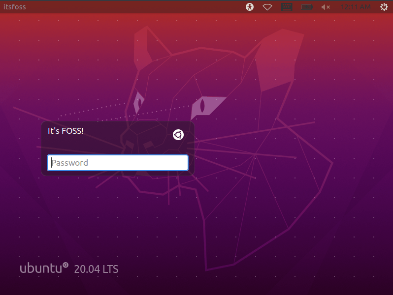 Greetings screen of GNOME Desktop with LightDM on an Ubuntu server