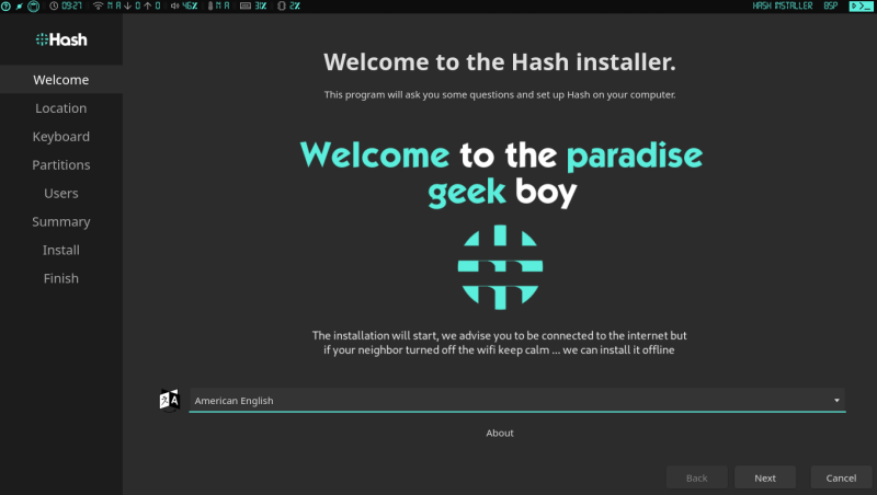 Installer Welcome Page