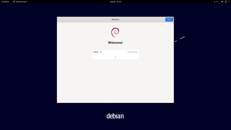 Debian 临场欢迎界面