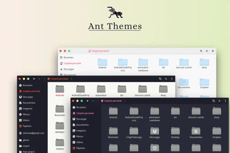 Ant themes’ available options for customization of window appearance