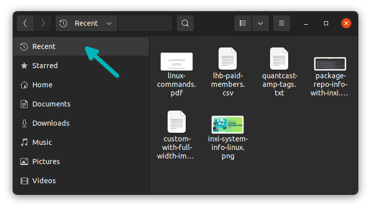 Accessing recent files in GNOME file manager