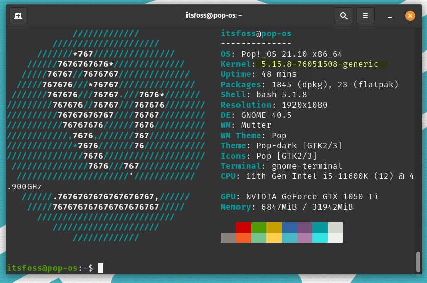 Pop!_OS 21.10 具有 Linux 内核 5.15.8