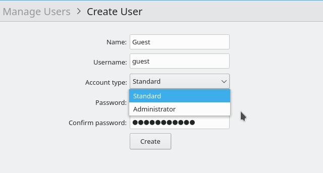 Adding a user in KDE