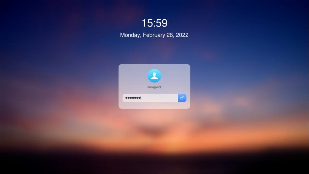 The Stunning Login Lock Screen of Cutefish Desktop