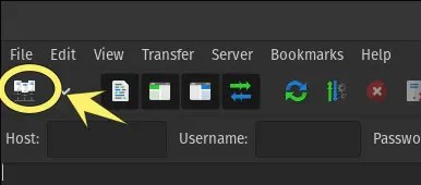 the Site Manager button on the toolbar