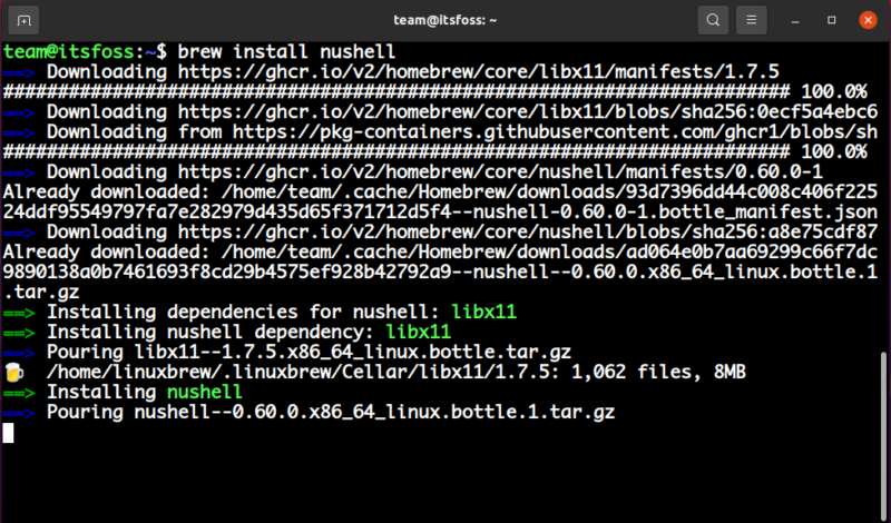 Installing nushell with Homebrew